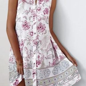 V Neck Sleeveless Casual Dress, Midi Dresses, Roselinlin - Online Catalog
