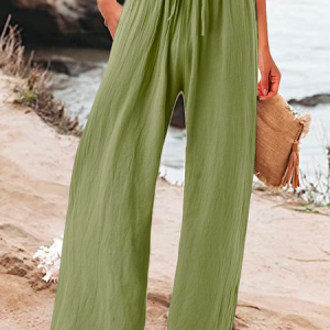 Casual Loose Plain Linen Style Pants, Pants, Roselinlin - Online Catalog