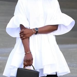 Daily  Plain Urban Half Sleeve Loose Blouse, Blouses and Shirts, color:White|size:XXL, Stylewe