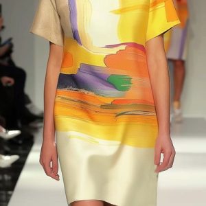 Abstract Urban Printing Regular Fit Dress, Mini Dresses, color:As Picture|size:XXL, Stylewe