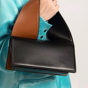 Block-color Twist Handle Square Flap Cover Handbag with Crossbody Strap, Bags, color:Black|size:One-size, Stylewe