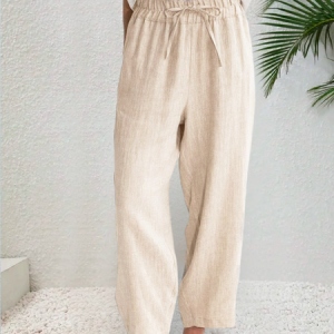 Plain Loose Casual Linen Style Pants, Pants, Roselinlin - Online Catalog