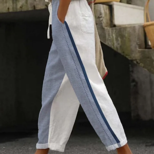 Casual Color Block Long Pant, Pants, color:Blue|size:XXL, catalog Noracora shop