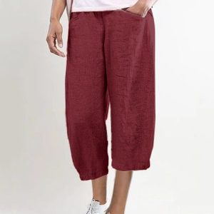 Summer Pockets Shift Casual Capri Pants, Pants, Roselinlin - Online Catalog