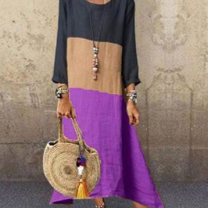 Crew Neck Long Sleeve Knitting Dress, Maxi Dresses, Roselinlin - Online Catalog