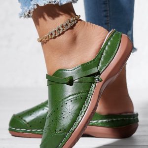 Knotted Cutout Vintage Mules, Sandals & Slippers, Roselinlin - Online Catalog