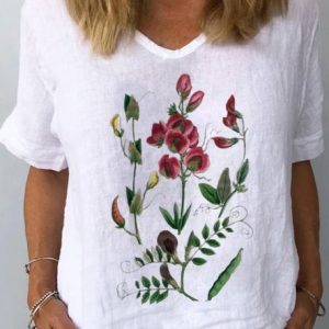 Floral Casual Loose Blouse, Blouses & Shirts, Roselinlin - Online Catalog