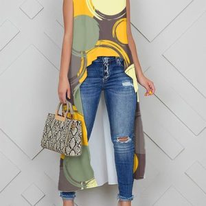 Abstract Polka Dots Printing Loose Casual Shirt, Blouses and Shirts, color:As Picture|size:XXL, Stylewe