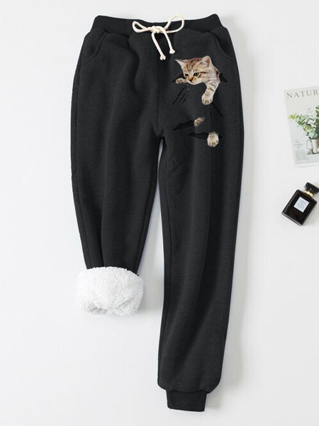Regular Fit Plain Casual Casual Pants, Pants, Roselinlin - Online Catalog