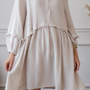 Cotton Casual Loose Dress With No, Midi Dresses, Roselinlin - Online Catalog