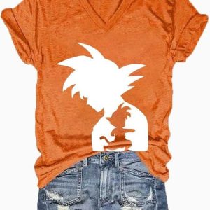 Women's Casual Toriyama Akira Printed Text Letters Regular Fit Casual T-Shirt, T-shirts, Lilicloth.com