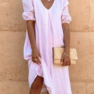 New Women Chic Vintage Boho Hippie Holiday 3/4 Sleeve Plain Shift Casual Women Dress, Midi Dresses, Roselinlin - Online Catalog