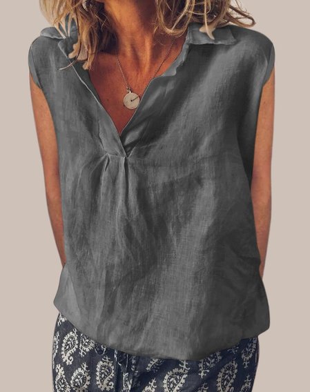 Women Casual V Neck Sleeveless Cotton Linen Summer Tank Top, Tank Tops & Camis, Roselinlin - Online Catalog