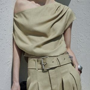 Casual Regular Fit Boat Neck Plain Shirt, Blouses and Shirts, color:As Picture|size:XL, Stylewe