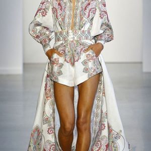 Long Sleeve Paisley Urban Regular Fit Blouse With Belt, Blouses and Shirts, color:As Picture|size:XXL, Stylewe
