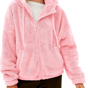 Casual Hoodie Plain Fluff/Granular Fleece Fabric Teddy Jacket, Coats, Roselinlin - Online Catalog
