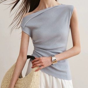 Urban Plain Cold Shoulder Ruched Regular Fit Shirt, Blouses and Shirts, color:As Picture|size:XL, Stylewe
