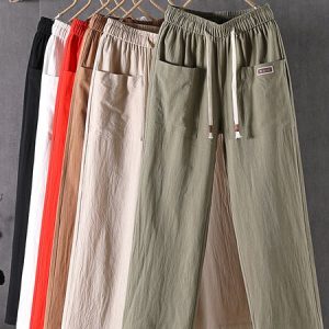 Casual Plain Cotton And Linen Pants, Pants, Roselinlin - Online Catalog