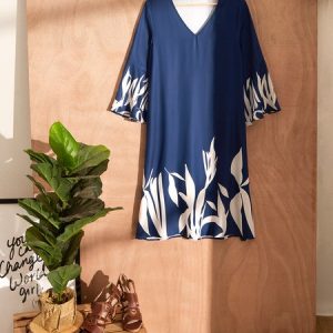 V Neck Loose Flare Sleeve Dress, Midi Dresses, Roselinlin - Online Catalog