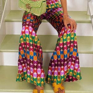 Urban Polka Dots Regular Fit Pants, Pants, color:As Picture|size:XXL, Stylewe