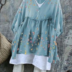 Cotton Half Sleeve A-Line Holiday Top, Blouses & Shirts, Roselinlin - Online Catalog