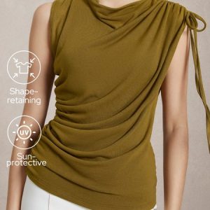 Non-Deforming Pleated Tee, Tees, color:As Picture|size:XXL, Stylewe
