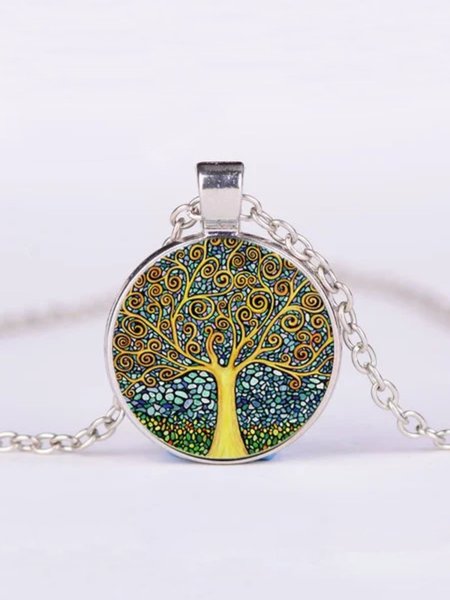 Women's Fashion Tree Graphic Jewelry Necklace, Necklaces, Lilicloth.com