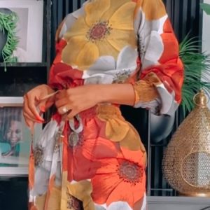 Regular Fit Stand Collar Vacation Floral Long Sleeve Shirt, Blouses and Shirts, color:As Picture|size:XXL, Stylewe