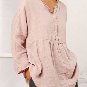 Plain Casual Long Sleeve Blouse, Blouses & Shirts, Roselinlin - Online Catalog