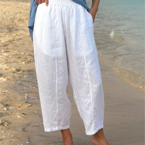 Plain Loose Vacation Pants, Pants, Roselinlin - Online Catalog