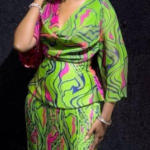 Elegant Regular Fit Random Print Shirt, Blouses and Shirts, color:Green|size:XXL, Stylewe