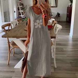 V Neck Floral Sweet Knitting Dress, Maxi Dresses, Roselinlin - Online Catalog