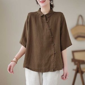 Cotton Casual Blouse, Blouses & Shirts, Roselinlin - Online Catalog