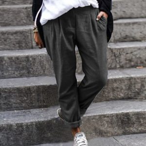 Women Solid Cotton-Blend Pants Pants, Pants, Roselinlin - Online Catalog