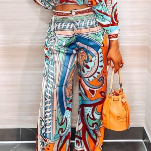 Random Print Regular Fit Casual Fashion Pants, Pants, color:As Picture|size:XXL, Stylewe