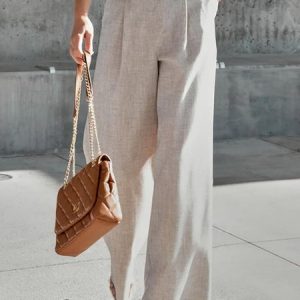 Cotton Plain Loose Casual Pants, Pants, Roselinlin - Online Catalog