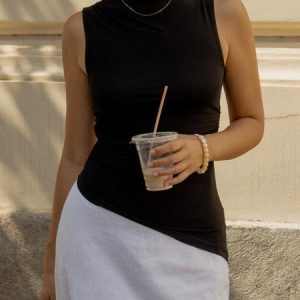 Crew Neck Casual Regular Fit Tank Top, Tanks and Camis, color:Black|size:XL, Stylewe