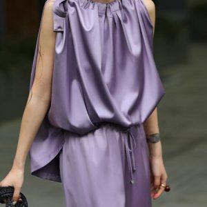Daily Satin Regular Fit Urban Tank Top, Tanks and Camis, color:Purple|size:XL, Stylewe