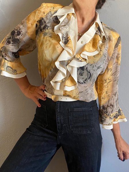 Shirt Collar Urban Regular Fit Blouse, Blouses and Shirts, color:As Picture|size:XXL, Stylewe