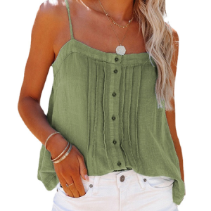 Plain Crew Neck Casual Cami, Tank Tops & Camis, Roselinlin - Online Catalog