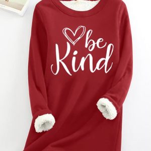Women's Be Kind Graphic Warmth Fleece Sweatshirt, Hoodies&Sweatshirts, Lilicloth.com