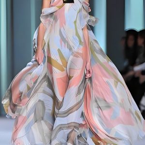 Abstract Vacation Loose Cold Shoulder Dress, Maxi Dresses, color:As Picture|size:XXL, Stylewe