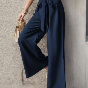 Loose Cotton-Blend Casual Plain Pants, Pants, Roselinlin - Online Catalog