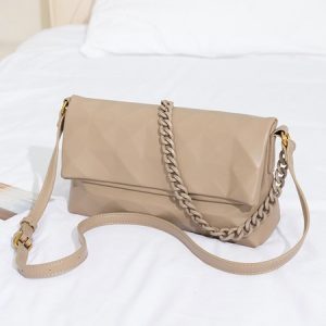 Classic Rhombus Urban Clutch Bag Chain Shoulder Bag, Bags, color:Beige|size:One-size, Stylewe