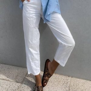 Casual Cotton-Blend Pants, Pants, Roselinlin - Online Catalog
