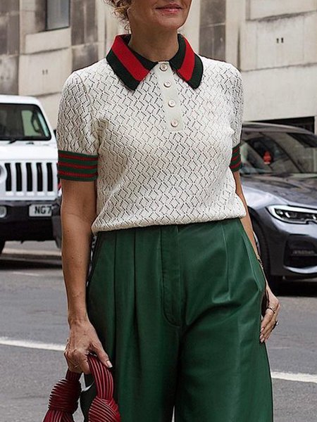 Urban Color Block Regular Fit Shirt Collar Shirt, Blouses and Shirts, color:As Picture|size:XXL, Stylewe