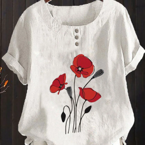Floral Loose Casual Blouse, Blouses & Shirts, Roselinlin - Online Catalog