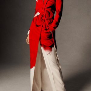 Urban Floral Lapel Collar Long Sleeve Blazer, Blazers, color:Red|size:XXL, Stylewe
