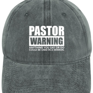 Men's /Women's Pastor Warning Anything You Say Or Do Could Be Used In A Sermon Funny Graphic Print  Denim Hat, Men's Hats, Lilicloth.com