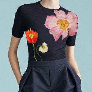 Plus Size Casual Regular Fit Crew Neck Floral T-Shirt, Plus Tops, color:As Picture|size:4X, Stylewe